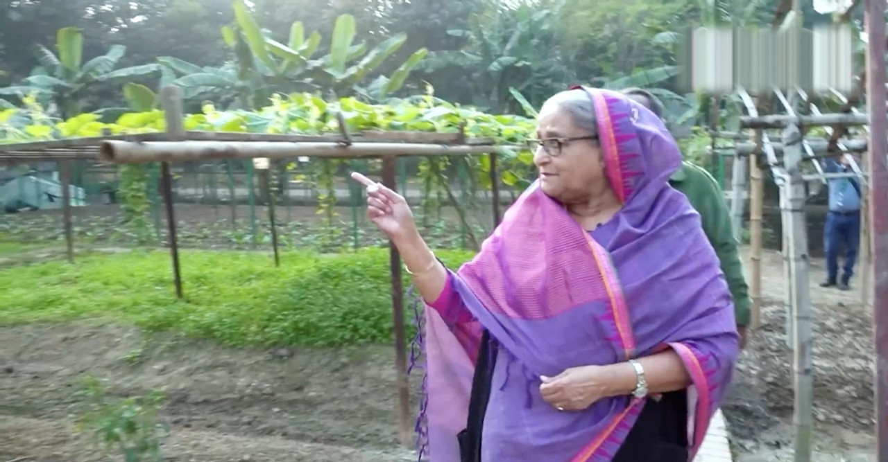 Sheikh Hasina gave vegetables and vegetables to the leaders of Ganobhaban