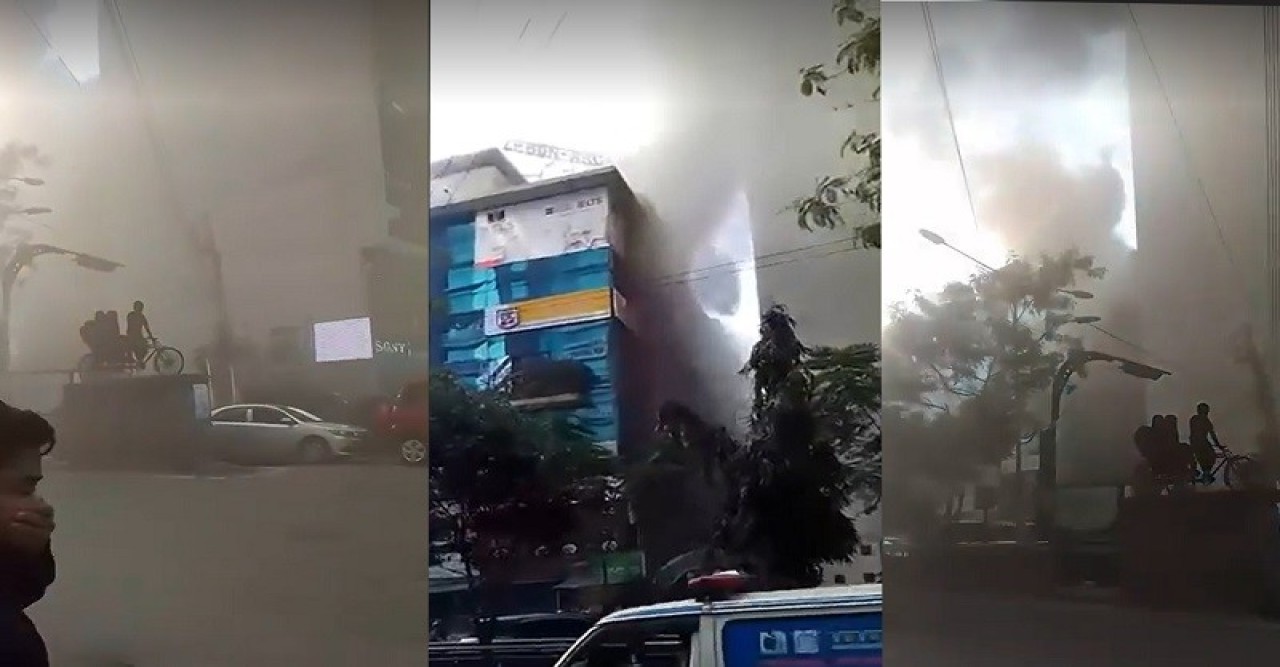 Fire breaks out at building in Dhanmondi 27